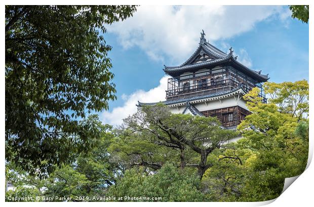 Traditional Japanese castle, in Hiroshima Print by Gary Parker