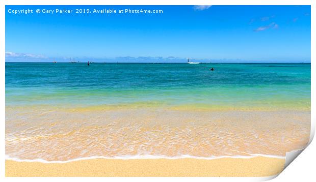 Colourful shore of an Hawaiian beach Print by Gary Parker