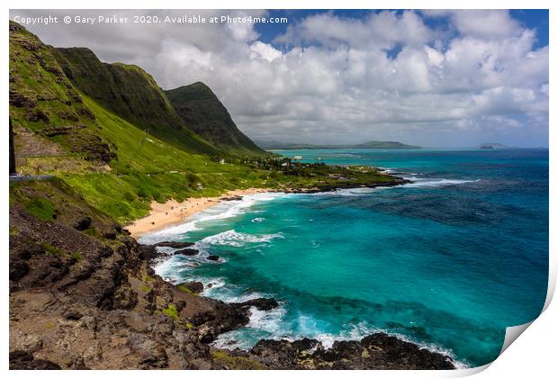 A view of Makapu'u beach, Hawaii Print by Gary Parker