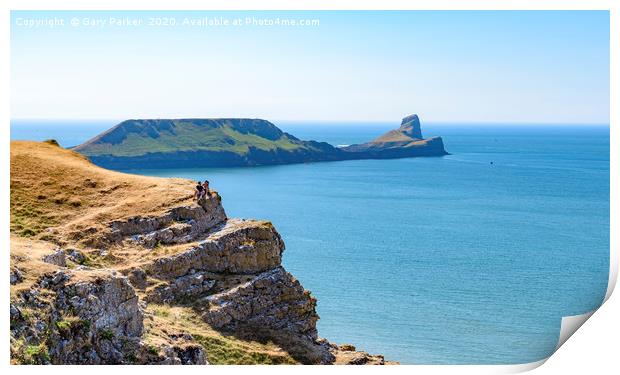Worms Head, from the Wales Coastal Path.  Print by Gary Parker