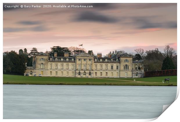 Woburn Abbey, in England, at sunset. Print by Gary Parker