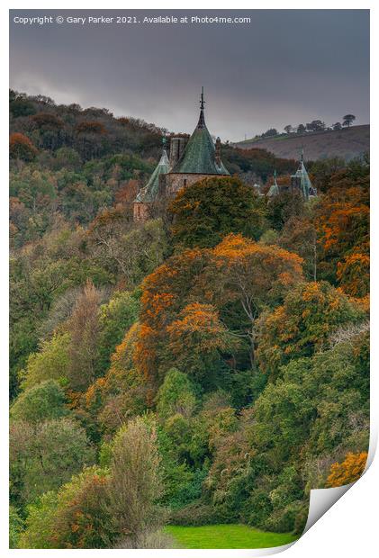 Castell Coch, the Red Castle, on the outskirts of Cardiff, Wales, in the autumn	 Print by Gary Parker