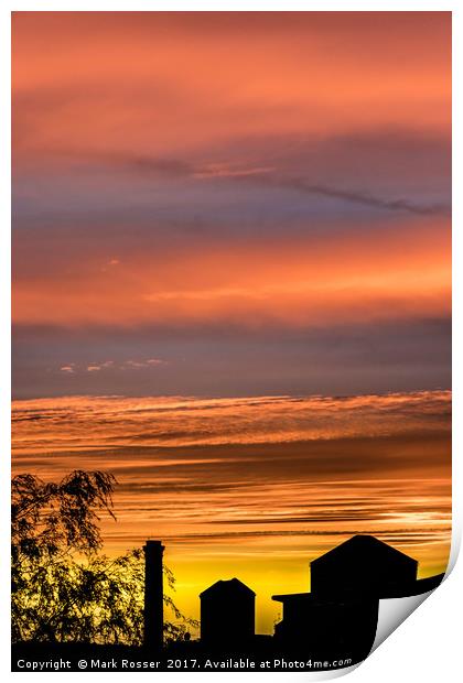 Silk Mill Sunset Print by Mark S Rosser