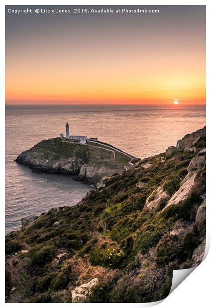 Sunset over South Stack Print by E J T Photography