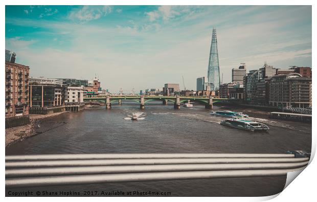 Over the Thames Print by Shane Hopkins