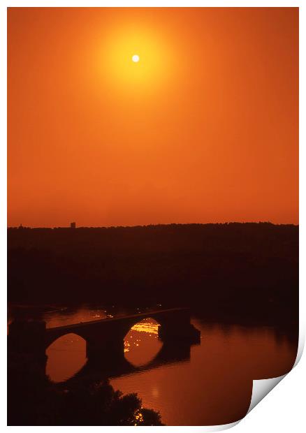 Avignon bridge (vertical image) Print by Alfredo Bustos