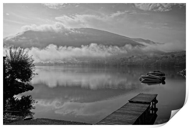 Loch Earn Low Cloud, Scotland Print by Rob Cole