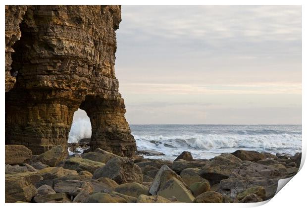 Marsden Rock, South Shields Print by Rob Cole