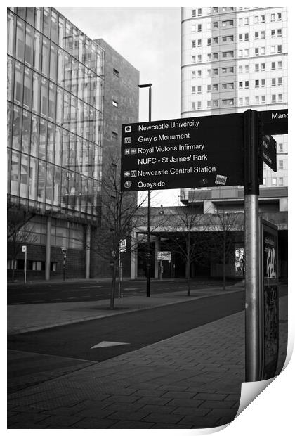 Newcastle Finger Post Print by Rob Cole