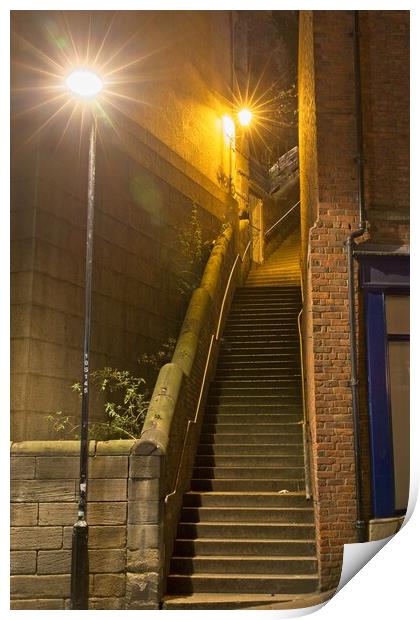 Dog Leap Stairs, Newcastle upon Tyne Print by Rob Cole