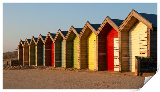 Blyth Beach Huts, Northumberland Print by Rob Cole