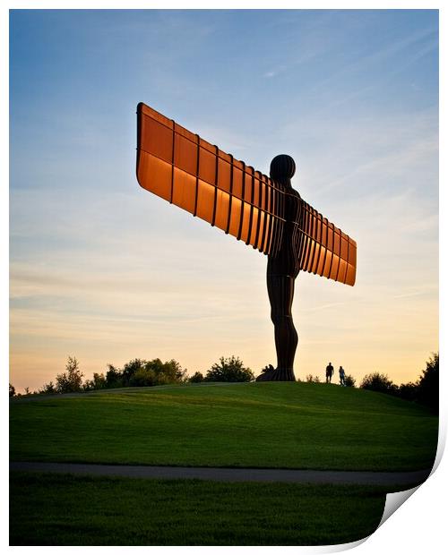 Angel of the North in Golden Light Print by Rob Cole