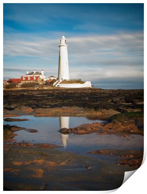 St Marys Lighthouse, Whitley Bay Print by Rob Cole