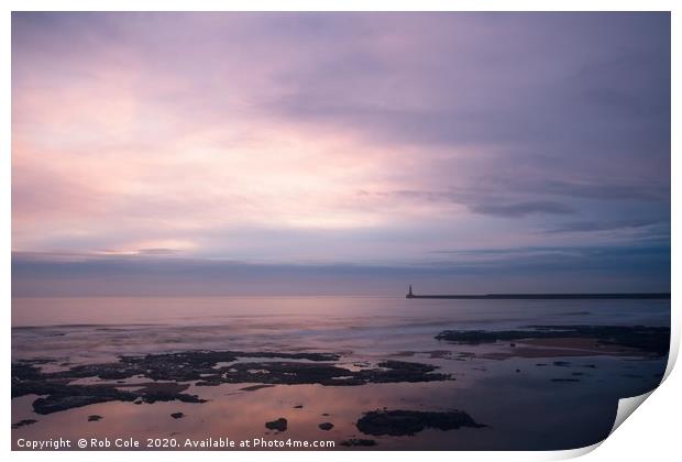 Serene Sunrise Over Seaburn Coast Print by Rob Cole