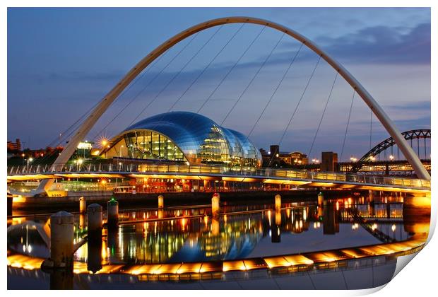 River Tyne Reflections, Newcastle-Gateshead Print by Rob Cole