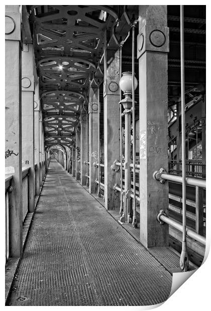 High Level Bridge Walkway Print by Rob Cole