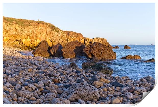 Glowing Gold Cliffs Print by Rob Cole