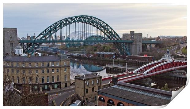 Tyne Bridges, Newcastle Print by Rob Cole