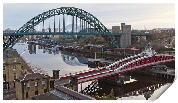 Tyne Bridges, Newcastle Print by Rob Cole