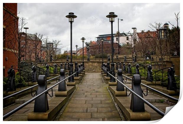 Down to the Quayide, Newcastle Print by Rob Cole