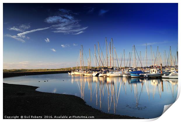 Amble Harbour Print by Gwil Roberts