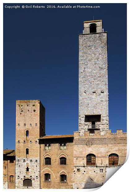 San Gimignano Towers Print by Gwil Roberts
