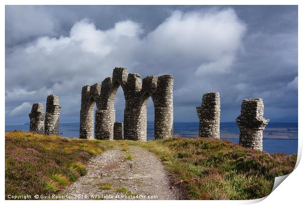 Monument at Cnoc Fyrish, Highlands Scotland Print by Gwil Roberts