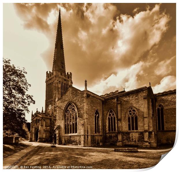 Oundle Church Print by Ben Keating