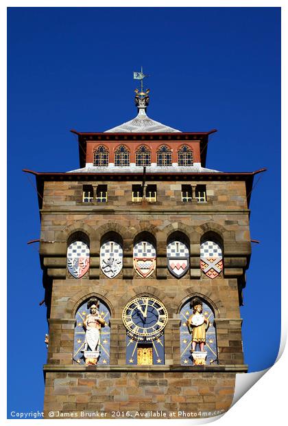 Cardiff Castle Clock Tower Print by James Brunker