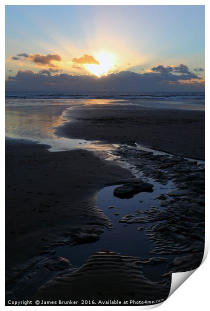 Dunraven or Southerndown Bay Sunset South Wales Print by James Brunker
