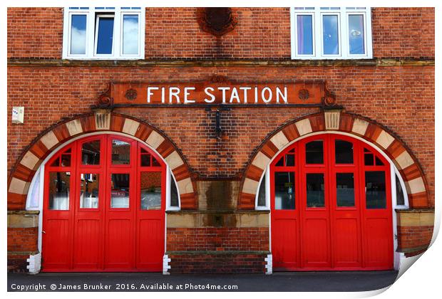 Tonbridge Fire Station Doors Print by James Brunker