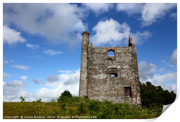 Disused Tin Mine on Bodmin Moor Cornwall Print by James Brunker