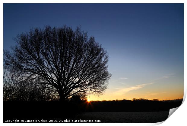 Winter Sunrise in the Weald of Kent Print by James Brunker