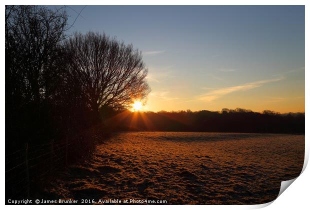 Winter Sunrise on a Frosty Morning Kent Print by James Brunker