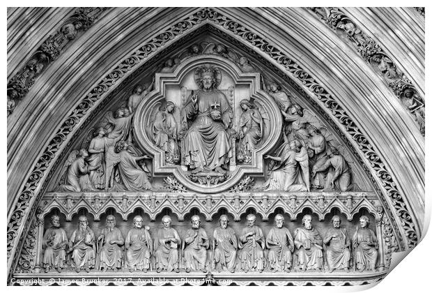 Great North Door Tympanum Westminster Abbey Print by James Brunker