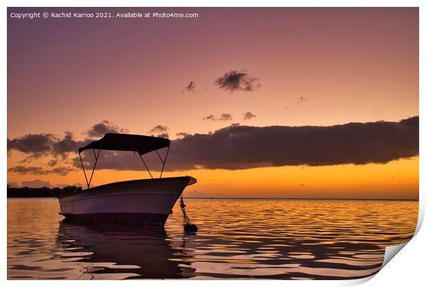 Colorful tropical sunset in Mauritius Print by Rachid Karroo