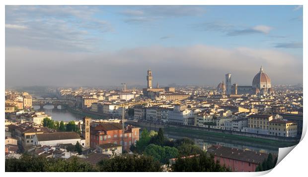 Florence, city in the fog Print by Ranko Dokmanovic