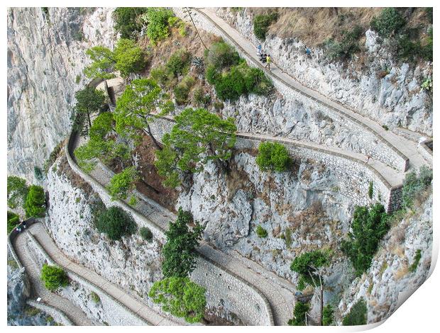 Capri mountain road Print by Ranko Dokmanovic