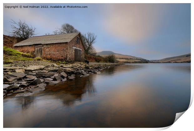 The Boat House, Cray reservoir, Brecon Beacons Print by Neil Holman