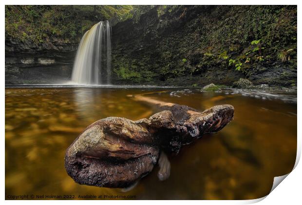 Sgwd Gwladys Waterfall Print by Neil Holman