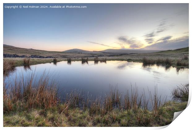 Pool above Ystradfellte at first light. Print by Neil Holman