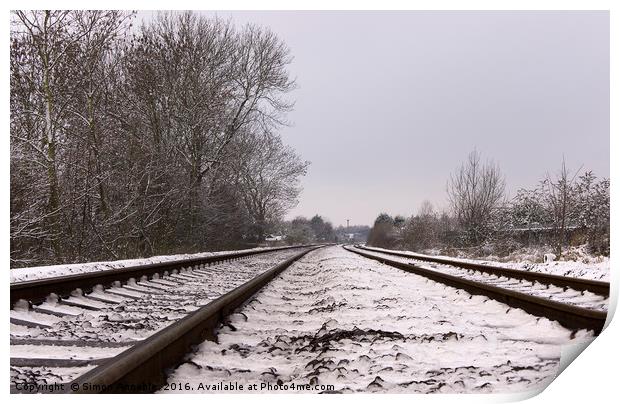 Winter Railway Print by Simon Annable