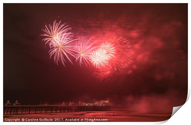 North Pier Fireworks Print by Caroline James