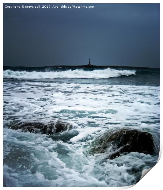 Coastal storm, Menorca Print by steve ball
