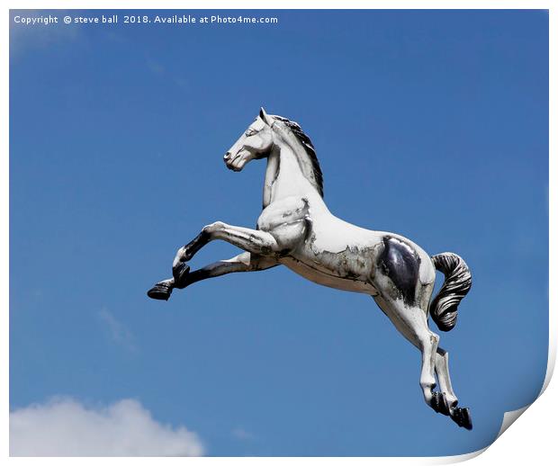 Escaped carousel horse Print by steve ball