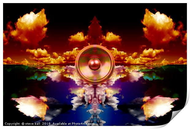 Music speaker kaleidoscope Print by steve ball