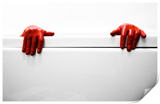 Red gloves Print by Simon Thorpe