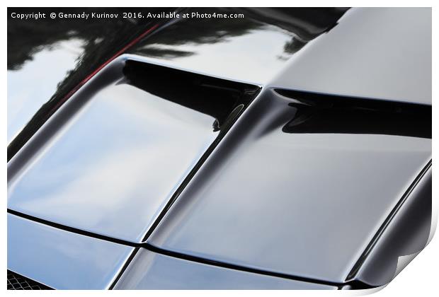 black sports car hood Print by Gennady Kurinov