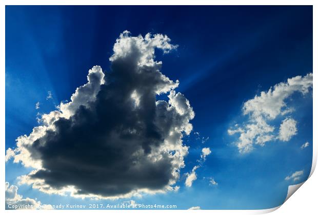 sunbeams and clouds Print by Gennady Kurinov