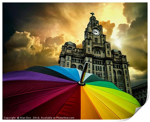 Stormy Liverpool Print by Alan Dow